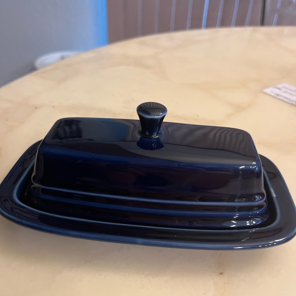 Fiestaware covered butter dish
